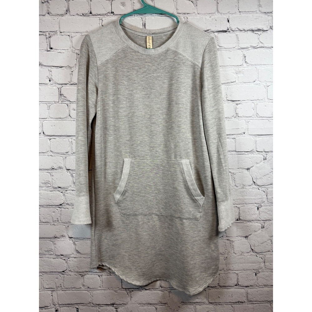 Bebop Tunic Dress Long Sleeve Pullover Pocket Casual Heathered XS Sweatshirt‎